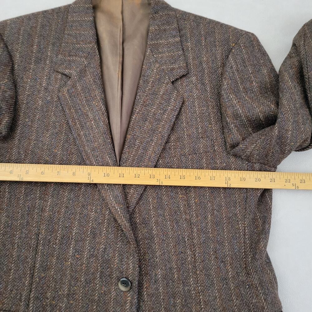 Haggar Mens 44L Gallery Jacket Sport Coat Check Donegal Tweed Vintage - Picture 8 of 10